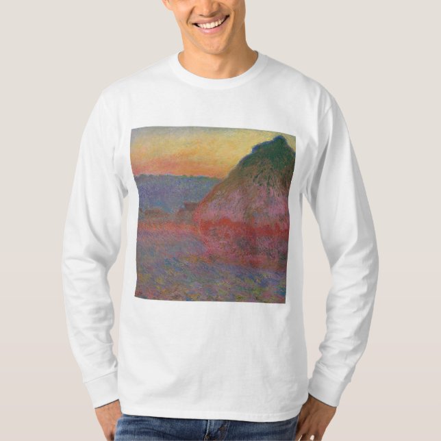 Haystacks (by Claude Monet) T-Shirt (Front)