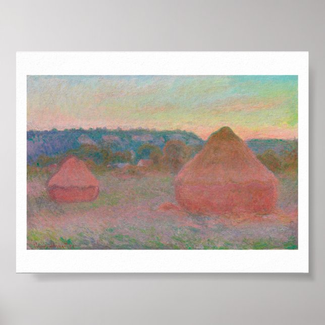 "HAYSTACKS, END OF DAY, AUTUMN, MONET POSTER (Front)
