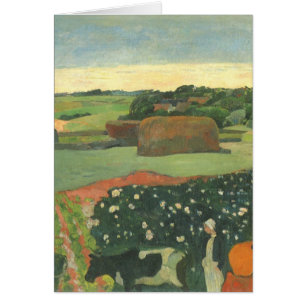 Haystacks in Brittany by Paul Gauguin, Vintage Art