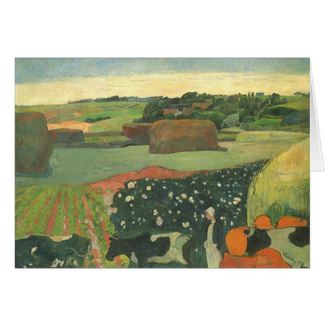 Haystacks in Brittany by Paul Gauguin, Vintage Art (Front Horizontal)