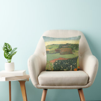 Haystacks in Brittany by Paul Gauguin, Vintage Art Cushion