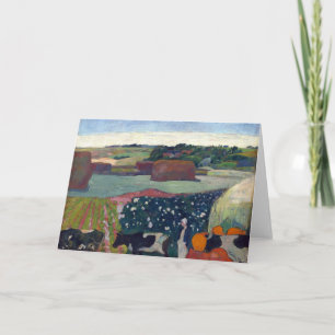 Haystacks in Brittany   Paul Gauguin Card