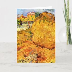 Haystacks in Provence by Vincent van Gogh Card