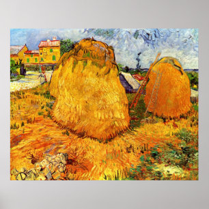 Haystacks in Provence by Vincent van Gogh Poster