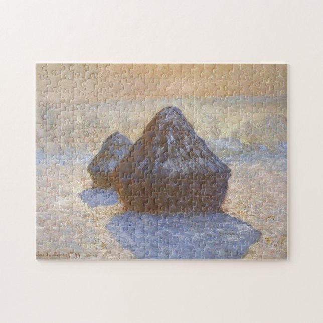 Haystacks Snow Effect Monet Fine Art Jigsaw Puzzle (Horizontal)