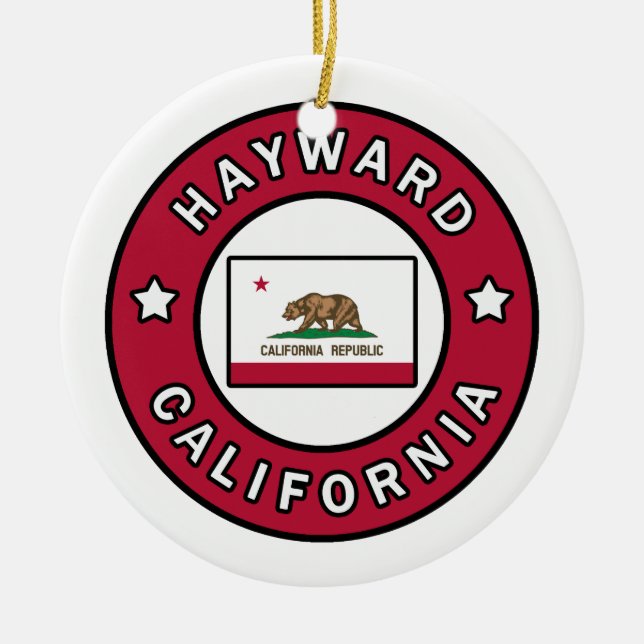 Hayward California Ceramic Tree Decoration (Front)