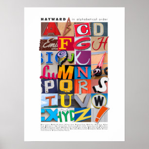 Hayward in Alphabetical Order Poster 18x24