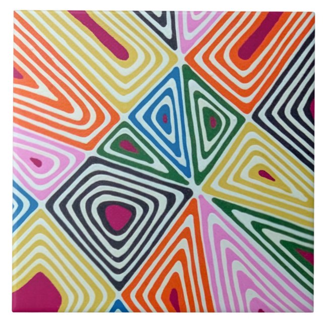 Haywire in Cranberry 6 x 6 Ceramic Tile (Front)