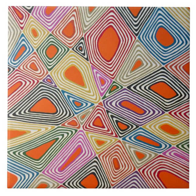 Haywire in Orange 6 x 6 Ceramic Tile (Front)