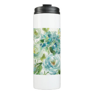 HAZ06 Cool Watercolor Floral.tif Thermal Tumbler