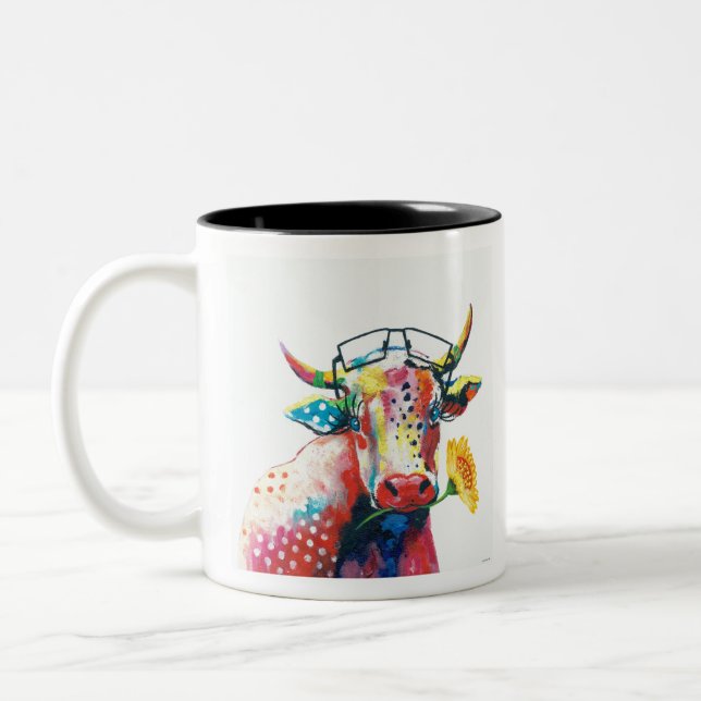 HAZ27 Cow.tif Two-Tone Coffee Mug (Left)