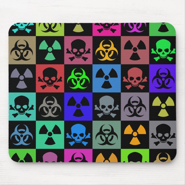 Hazard Pattern Multicoloured Mouse Mat (Front)