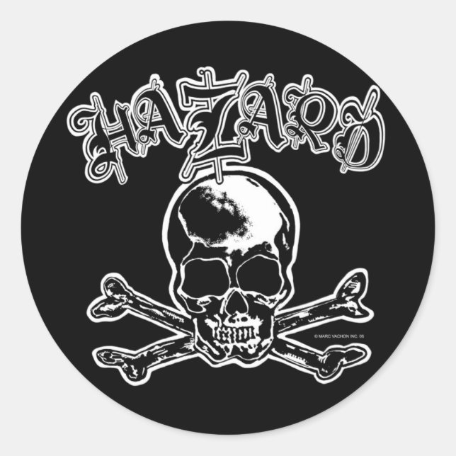 HAZARD ROUND STICKER (Front)