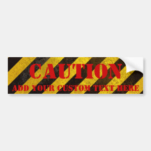 Hazard Stripes Custom Bumper Sticker