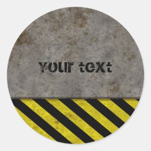 Hazard Stripes Design Classic Round Sticker