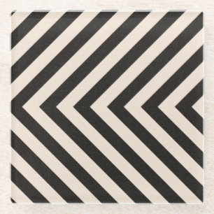 Hazard Stripes Glass Coaster