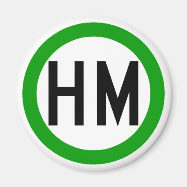 Hazardous Material Highway Sign Fridge Magnet (Front)