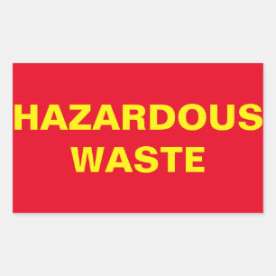 Hazardous Waste Sign Rectangular Sticker