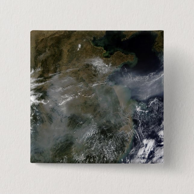 Haze across the North China Plain 15 Cm Square Badge (Front)