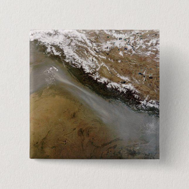 Haze along the Himalaya Mountains 15 Cm Square Badge (Front)