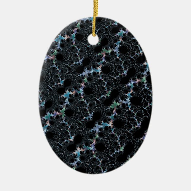 Haze - Mandelbrot Fractal Ceramic Tree Decoration (Front)