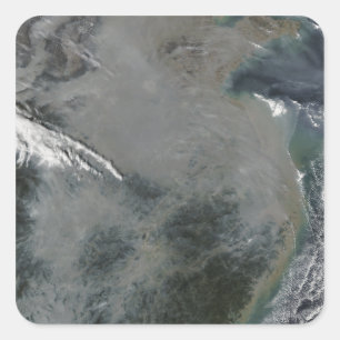 Haze over eastern China Square Sticker