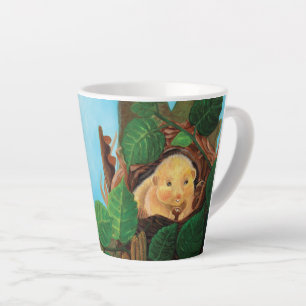 Hazel dormouse eating hazelnut small  latte mug