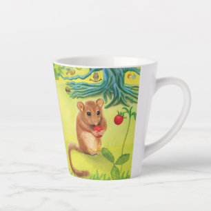 Hazel Dormouse Eating Strawberry Small Latte Mug