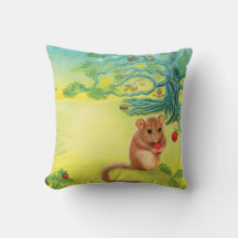 Hazel Dormouse Eating Wild Strawberry