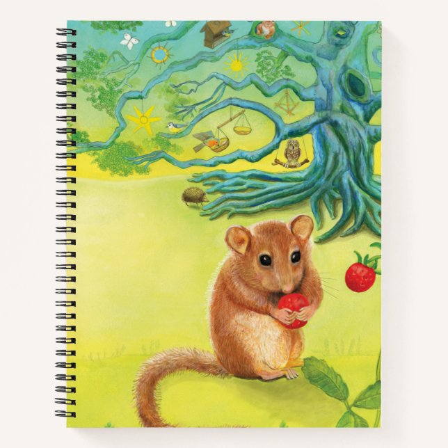 Hazel Dormouse Eating Wild Strawberry  Notebook (Front)