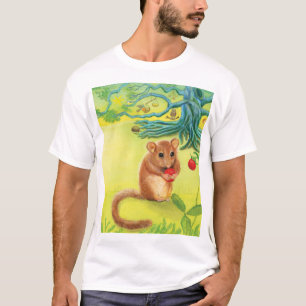 Hazel Dormouse Eating Wild Strawberry T-Shirt