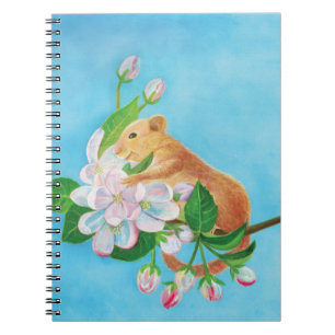Hazel Dormouse on a blooming branch  Notebook