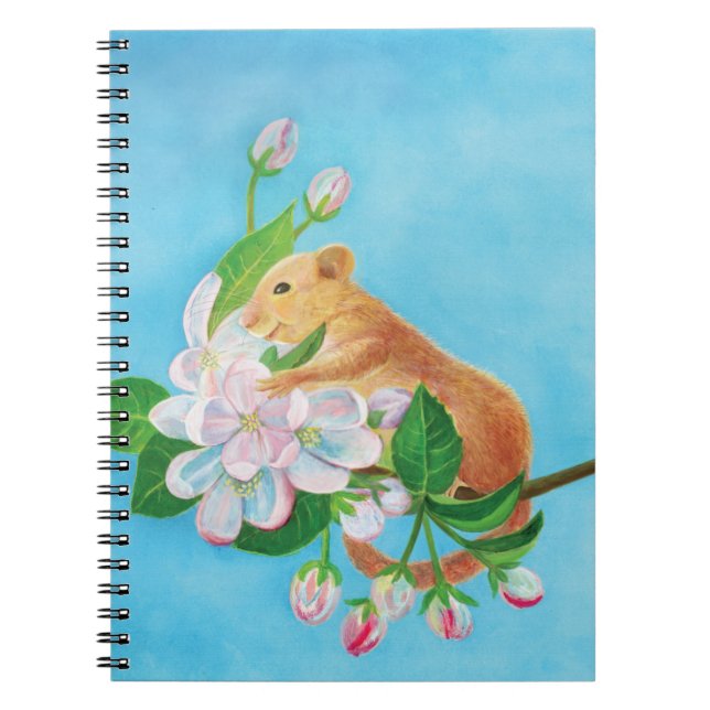 Hazel Dormouse on a blooming branch  Notebook (Front)