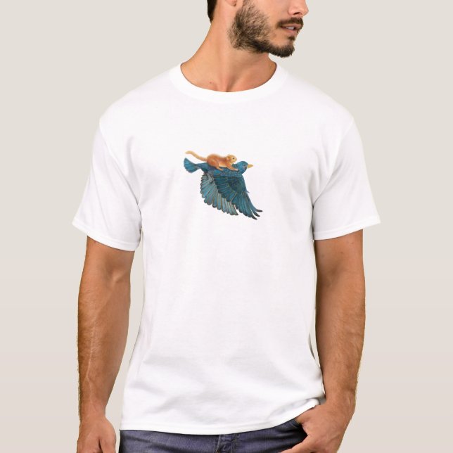 Hazel dormouse & Starling flying   T-Shirt (Front)