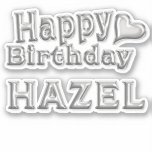 Hazel Happy Birthday silver Sticker