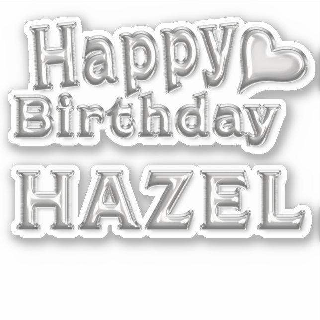 Hazel Happy Birthday silver Sticker (Front)