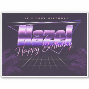 Hazel Name First name lila retro Sticker Birthday