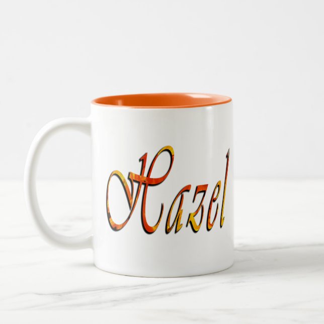 Hazel, Name, Logo, Orange Combo Coffee Mug (Left)