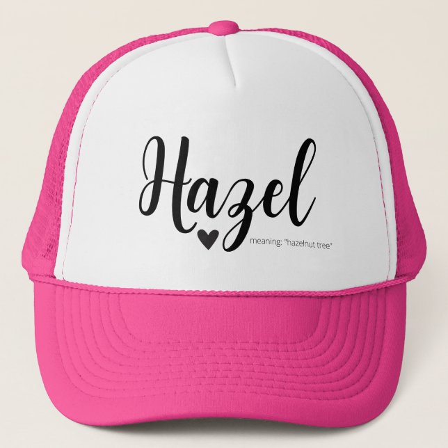 Hazel Name Meaning Minimal Modern Script Cap Girls (Front)