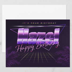 Hazel Name Vorname lila retro Karte Geburtstag Card