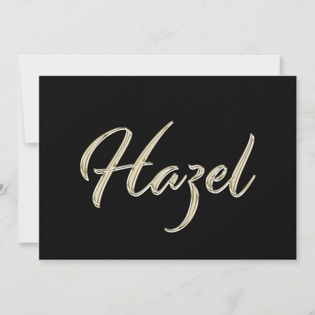 Hazel white gold Handwriting Card (Front)