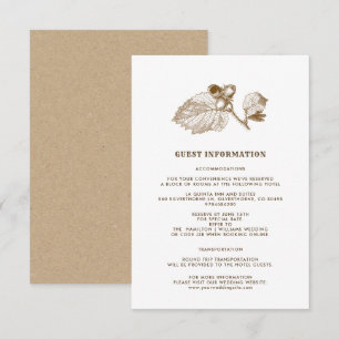 Hazelnut Branch Kraft Paper Wedding Details Card