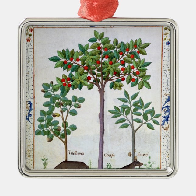 Hazelnut Bush  and Cherry tree Metal Tree Decoration (Front)