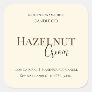 Hazelnut Cream Cozy Neutral Soy Candle Label
