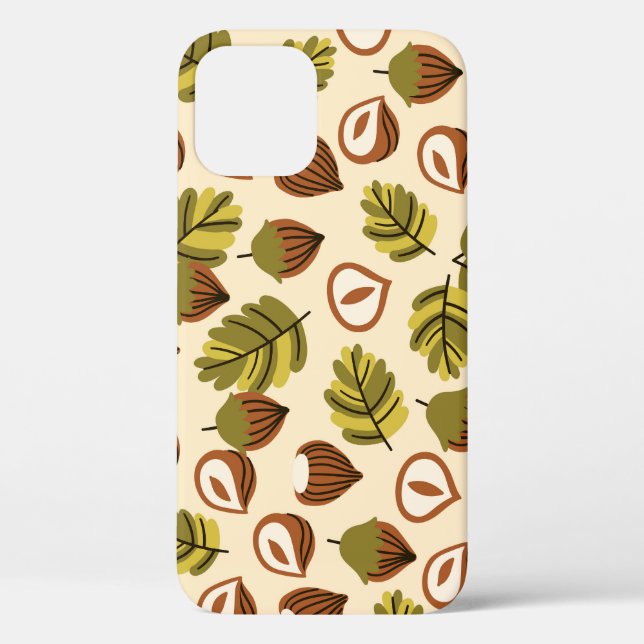 Hazelnut Leaves Acorns Seamless Pattern Case-Mate iPhone Case (Back)