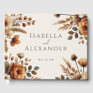 Hazelwood Watercolor Fall Floral Wedding Guest Book