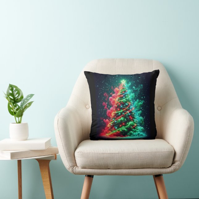 Hazy Christmas Tree on Soft, Cushy Sofa, Bed Chair Cushion (Chair)