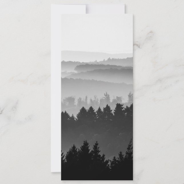Hazy Forest Hills Black and White Landscape Photo Card (Front)