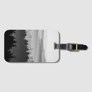 Hazy Forest Hills Black and White Landscape Photo Luggage Tag