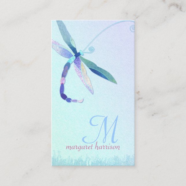 Hazy Morning Dragonfly Professional Business Card (Front)
